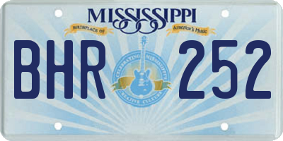 MS license plate BHR252