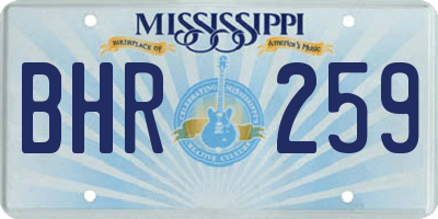 MS license plate BHR259