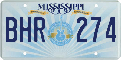 MS license plate BHR274