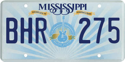 MS license plate BHR275