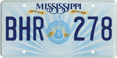 MS license plate BHR278