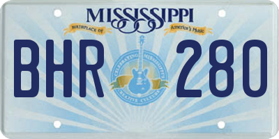 MS license plate BHR280