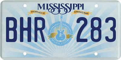 MS license plate BHR283