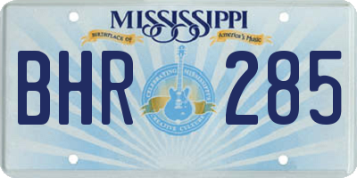 MS license plate BHR285