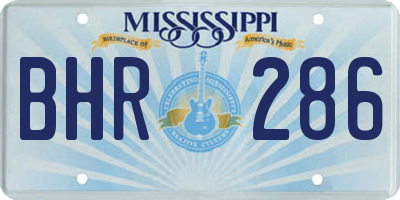 MS license plate BHR286