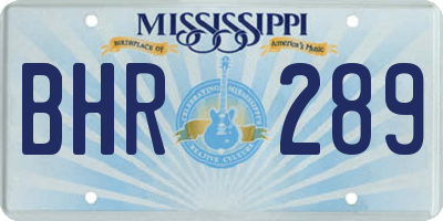 MS license plate BHR289