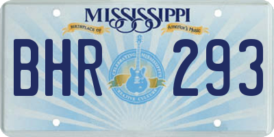 MS license plate BHR293