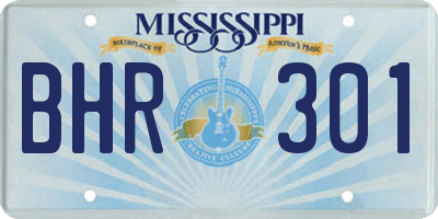 MS license plate BHR301