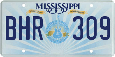 MS license plate BHR309