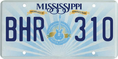 MS license plate BHR310