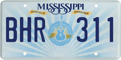 MS license plate BHR311