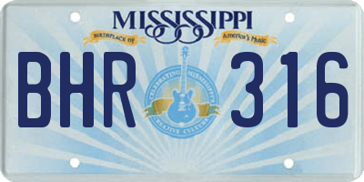 MS license plate BHR316