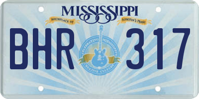 MS license plate BHR317