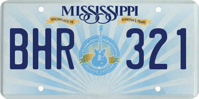MS license plate BHR321