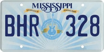 MS license plate BHR328