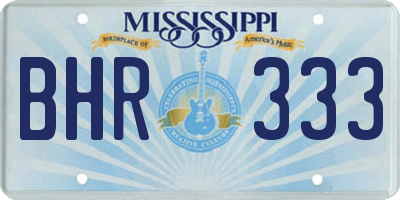 MS license plate BHR333