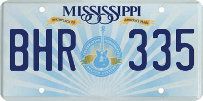 MS license plate BHR335