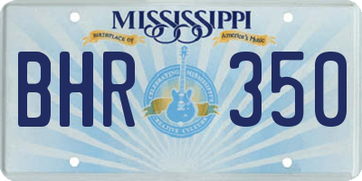 MS license plate BHR350