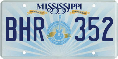 MS license plate BHR352
