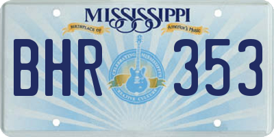 MS license plate BHR353