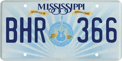 MS license plate BHR366