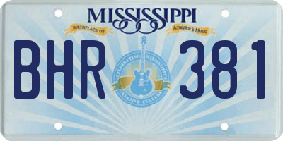MS license plate BHR381