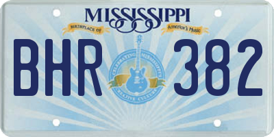 MS license plate BHR382
