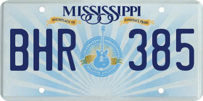 MS license plate BHR385