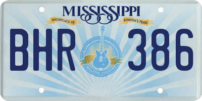 MS license plate BHR386