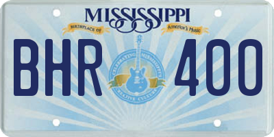 MS license plate BHR400