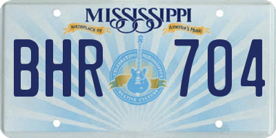 MS license plate BHR704