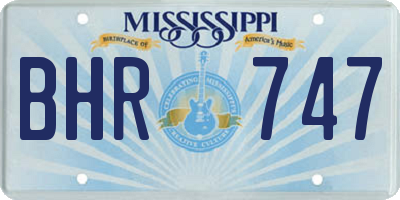 MS license plate BHR747