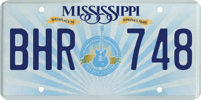 MS license plate BHR748