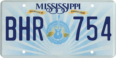 MS license plate BHR754