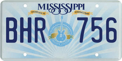 MS license plate BHR756