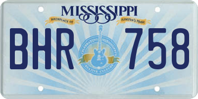 MS license plate BHR758