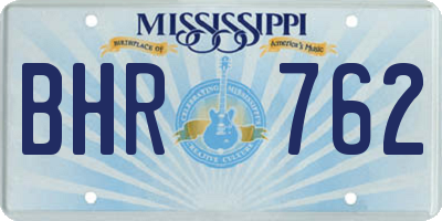 MS license plate BHR762