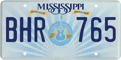 MS license plate BHR765