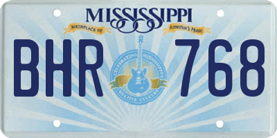 MS license plate BHR768