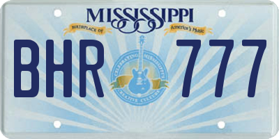 MS license plate BHR777