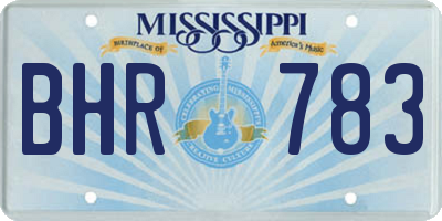 MS license plate BHR783