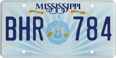 MS license plate BHR784