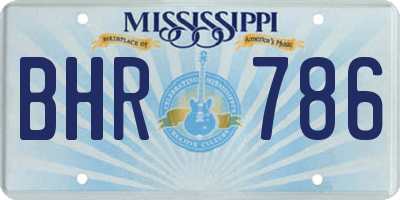MS license plate BHR786