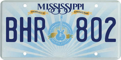 MS license plate BHR802