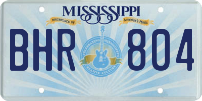 MS license plate BHR804