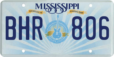 MS license plate BHR806