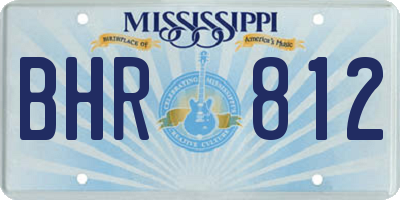 MS license plate BHR812
