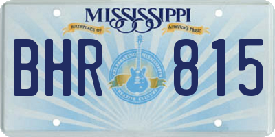MS license plate BHR815