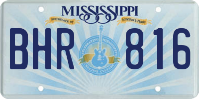 MS license plate BHR816