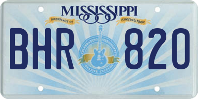 MS license plate BHR820